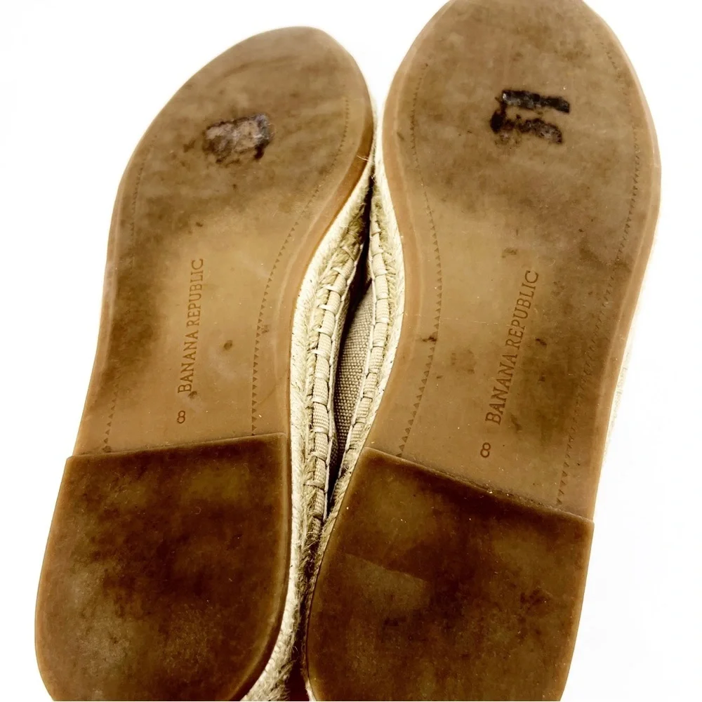Banana Republic Tan Stretch Espadrilles, Size 8